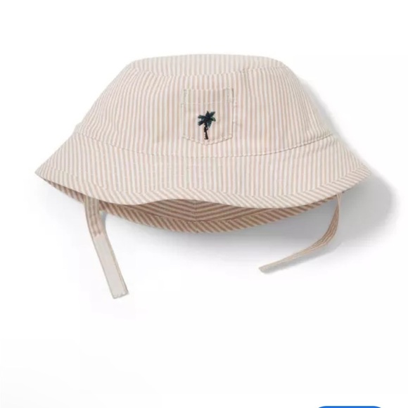Janie and Jack stripe neutral bucket hat baby 0-3 months new - Picture 1 of 5
